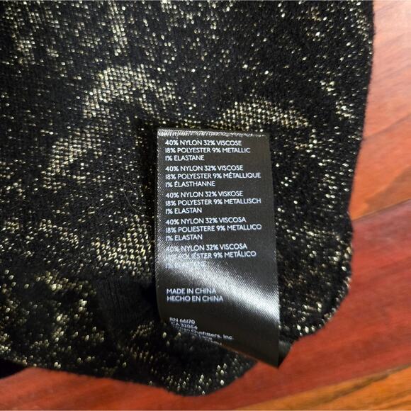 Anthropologie Maeve Black Gold Metalic Fitted Crop Sweater Vest - Picture 7 of 7